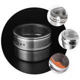 5Pack Spice Tins, stainless steel spice container storage box with transparent lid for storing herbs, spices