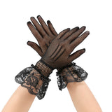 2 pairs Lace Gloves, Long Satin Gloves Tea Party Gloves for Women Short Silk Gloves Mesh Gloves Halloween Wedding In Australia - Darrahopens