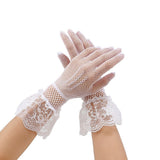 2 pairs Lace Gloves, Long Satin Gloves Tea Party Gloves for Women Short Silk Gloves Mesh Gloves Halloween Wedding In Australia - Darrahopens