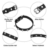 Spiked Cat Dog Collar, 4 Pieces PU Leather Soft Dog Collar Adjustable Rivet Puppy Collar Studded Cat Collar with Spikes