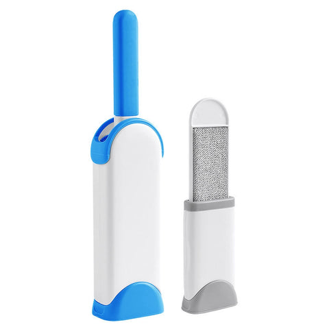 2 Pack Portable Lint Remover Brushes - Lint and Fur Remover Dog & Cat Hair Remover, Double-Sided Brush with Self-Cleaning Base