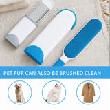 2 Pack Portable Lint Remover Brushes - Lint and Fur Remover Dog & Cat Hair Remover, Double-Sided Brush with Self-Cleaning Base