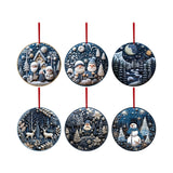6Pcs Christmas Tree Hanging,Ornament Snowman Elk Christmas,Tree Decoration for Xmas Home DécorChristmas Hanging Ornament