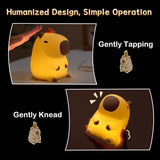 Cute Lamps, Capybara Stuff, Capybara Night Light for Kids, Animal Silicone Night Lamp USB Rechargeable