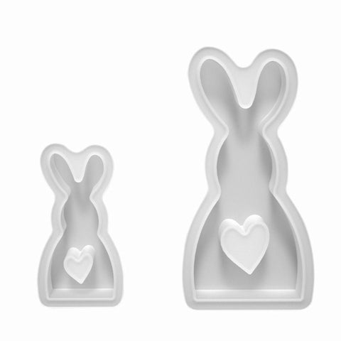 2PCS 3D Gypsum Resin Molds Rabbit Epoxy Mold Animal Pattern Candle Resin Mould for DIY Craft Home Decoration