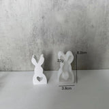 2PCS 3D Gypsum Resin Molds Rabbit Epoxy Mold Animal Pattern Candle Resin Mould for DIY Craft Home Decoration