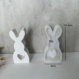 2PCS 3D Gypsum Resin Molds Rabbit Epoxy Mold Animal Pattern Candle Resin Mould for DIY Craft Home Decoration