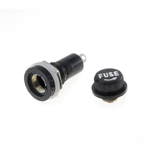 2pcs AC 10A 250V 5mm x 20mm Black Electrical Panel Mounted Screw Cap Fuse Holder Panel Mount Fuse Holder In Australia - Darrahopens