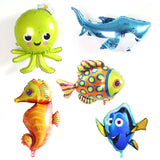 Foil Fish Balloons Decoration Aluminum Sea Creatures Tropical Fish Mylar Self-Sealing Baby Shower Party Pack of 5