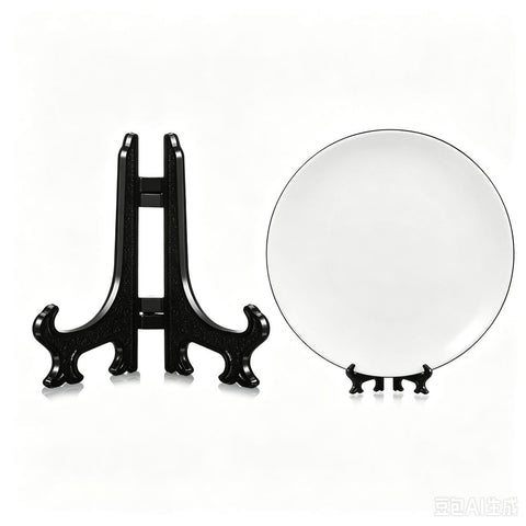 10 Pieces Mini Easel Stands Plastic Plate Stand Holder Display Picture Easel Stand for Display Picture Frame (Black,4 Inch)