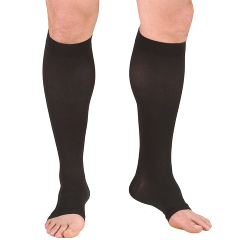 Leg Health Medical Compression Stockings for Men and Women,Open Toe, Black, Knee High, Open Toe | Compression Socks