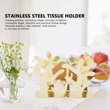 Napkin Holder, Seaweed Shape Paper Towel Holder Tabletop Ornament Napkin Dispenser for Coffee House Restaurant Decorative(gold)