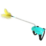 2 Sets Cat Plaything Teasing Foot of Pet Strap Tied Exerciser Buckle Wire Rod Interactive Interesting with Spring Entertainment