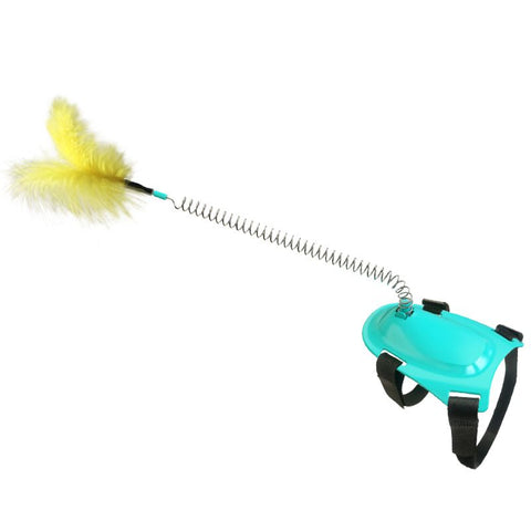 2 Sets Cat Plaything Teasing Foot of Pet Strap Tied Exerciser Buckle Wire Rod Interactive Interesting with Spring Entertainment