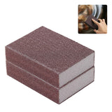 Scrubber 2Pcs Carborundum Sponge, Non- Scratch Emery Sponge Brush Kitchen Scrubber Pot Cleaner for Home Restaurant Hotel (Brown)