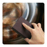 Scrubber 2Pcs Carborundum Sponge, Non- Scratch Emery Sponge Brush Kitchen Scrubber Pot Cleaner for Home Restaurant Hotel (Brown)