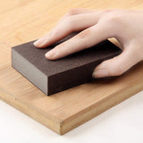 Scrubber 2Pcs Carborundum Sponge, Non- Scratch Emery Sponge Brush Kitchen Scrubber Pot Cleaner for Home Restaurant Hotel (Brown)