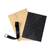 2Pcs Party Invitations, Halloween Cards Laser Cut Invitation Cards Black Hollow Invitations Kits Halloween Design Cards