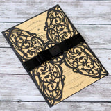 2Pcs Party Invitations, Halloween Cards Laser Cut Invitation Cards Black Hollow Invitations Kits Halloween Design Cards