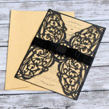2Pcs Party Invitations, Halloween Cards Laser Cut Invitation Cards Black Hollow Invitations Kits Halloween Design Cards
