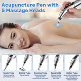 Acupuncture Pen, 5-in-1 Electronic Acupuncture Pen Pain Relief Therapy Rechargeable Powerful Meridian Energy Massage