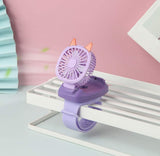 2 pcs Upgrade version USB Rechargeable Fan With Comfortable Wrist Strap Portable Mini Fan Watch Built in colorful LED