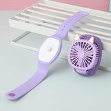 2 pcs Upgrade version USB Rechargeable Fan With Comfortable Wrist Strap Portable Mini Fan Watch Built in colorful LED