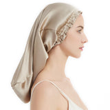Mulberry Silk Sleep Cap, Silk Long Night Cap, Elastic, Breathable, Care for Women's Hair ( Apricot Color) In Australia - Darrahopens