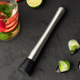 Stainless Steel Cocktail Muddler and Mixing Spoon Home Bar Tool Set - Create Delicious Mojitos and Other Fruit