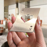 Bottle Opener- Bottle Opener Credit Card Size Pocker Cap Opener Portable Stainless Steel Can Opener ( Silver)