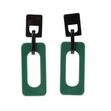 2 pairs Fashion Retro Simple Acrylic Splicing Rectangle Hollow Earrings for Women Exaggerated Statement Dangle Drop Earrings