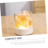 Global Natural Himalayan Salt Fire Warm Color Lamp w/Rough Salt Chunks Includes Dimmer Switch Light Bulb Cord Unique Gift Idea