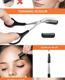 Eyebrow Razor, 12 pcs Eyebrow Trimmer, Eyebrow Grooming Set for Women and Men, Including Comb Tweezers, Scissors