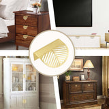 2pcs European Brushed Gold Cabinet Pulls, Hollow Leaf Shaped Cabinet Pulls Drawer Finger 1-1/4"(32mm) Hole Centers