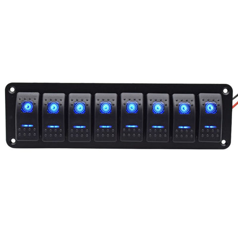 Rocker Switch Panel 8 Gang Aluminum Waterproof Toggle Switch Panel, On-Off Car Boat Switch, Pre-Wired Switch Panel In Australia - Darrahopens