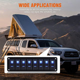 Rocker Switch Panel 8 Gang Aluminum Waterproof Toggle Switch Panel, On-Off Car Boat Switch, Pre-Wired Switch Panel In Australia - Darrahopens
