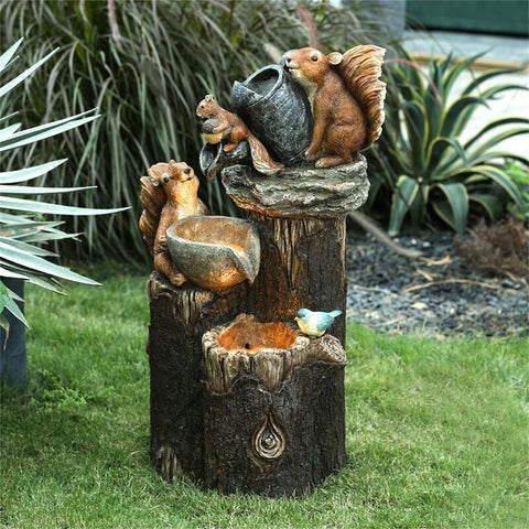 Garden Squirrel Animal Statue Miniatures Figurine, Resin Fairies Garden Accessories for Outdoor Yard Lawn Patio Porch In Australia - Darrahopens