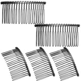 5 Pieces Hair Combs for Women Accessories Metal Bridal Hair Comb 20 Teeth Wedding Veil Comb Decorative for Women Fine Hair(Black) In Australia - Darrahopens