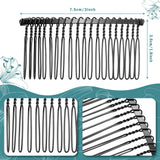 5 Pieces Hair Combs for Women Accessories Metal Bridal Hair Comb 20 Teeth Wedding Veil Comb Decorative for Women Fine Hair(Black) In Australia - Darrahopens