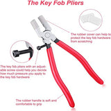 60pcs Key Fob Hardware with 1Pcs Key Fob Pliers, Glass Running Pliers Tools with Curved Jaws, Studio Running Pliers