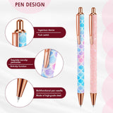 2 PCS Fine Point Pin Pen Tool for Craft Adhesive Vinyl, Mermaid Rainbow Retractable Air Release Pen for Easy Craft Paper Project