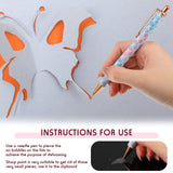 2 PCS Fine Point Pin Pen Tool for Craft Adhesive Vinyl, Mermaid Rainbow Retractable Air Release Pen for Easy Craft Paper Project