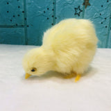 4 Pcs Realistic Plush Little Chick Figurine Lifelike Furry Animal Toy Simulated Chicken Sound Photography Props Easter Chicks