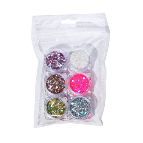 Glow in The Dark Glitter, 6 Color Luminous Iridescent Chunky Glitter, Cosmetic Craft Glitter Set for Epoxy Resin, Body, Face, Nail In Australia - Darrahopens