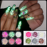Glow in The Dark Glitter, 6 Color Luminous Iridescent Chunky Glitter, Cosmetic Craft Glitter Set for Epoxy Resin, Body, Face, Nail In Australia - Darrahopens