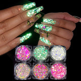 Glow in The Dark Glitter, 6 Color Luminous Iridescent Chunky Glitter, Cosmetic Craft Glitter Set for Epoxy Resin, Body, Face, Nail In Australia - Darrahopens