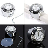 Motorcycle Handlebar Mount Clock,7/8 1" Waterproof Handlebar Dial Clock Watch ，Motorcycle Handlebar Clock & Thermometer