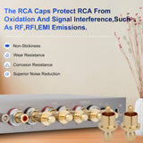 RCA Male Plugs RCA Dust Caps, 8Pcs , Detachable Center Pin Noise Stopper Dust Proof Protectors (Gold Plated) In Australia - Darrahopens