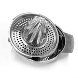 Stainless Steel Lemon Squeezer Citrus Juicer Handheld Press Orange Juice Squeezing Tool with Bowl Storage Container