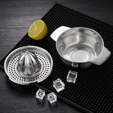 Stainless Steel Lemon Squeezer Citrus Juicer Handheld Press Orange Juice Squeezing Tool with Bowl Storage Container
